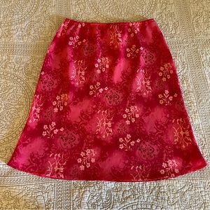 Vintage pink floral midi skirt
